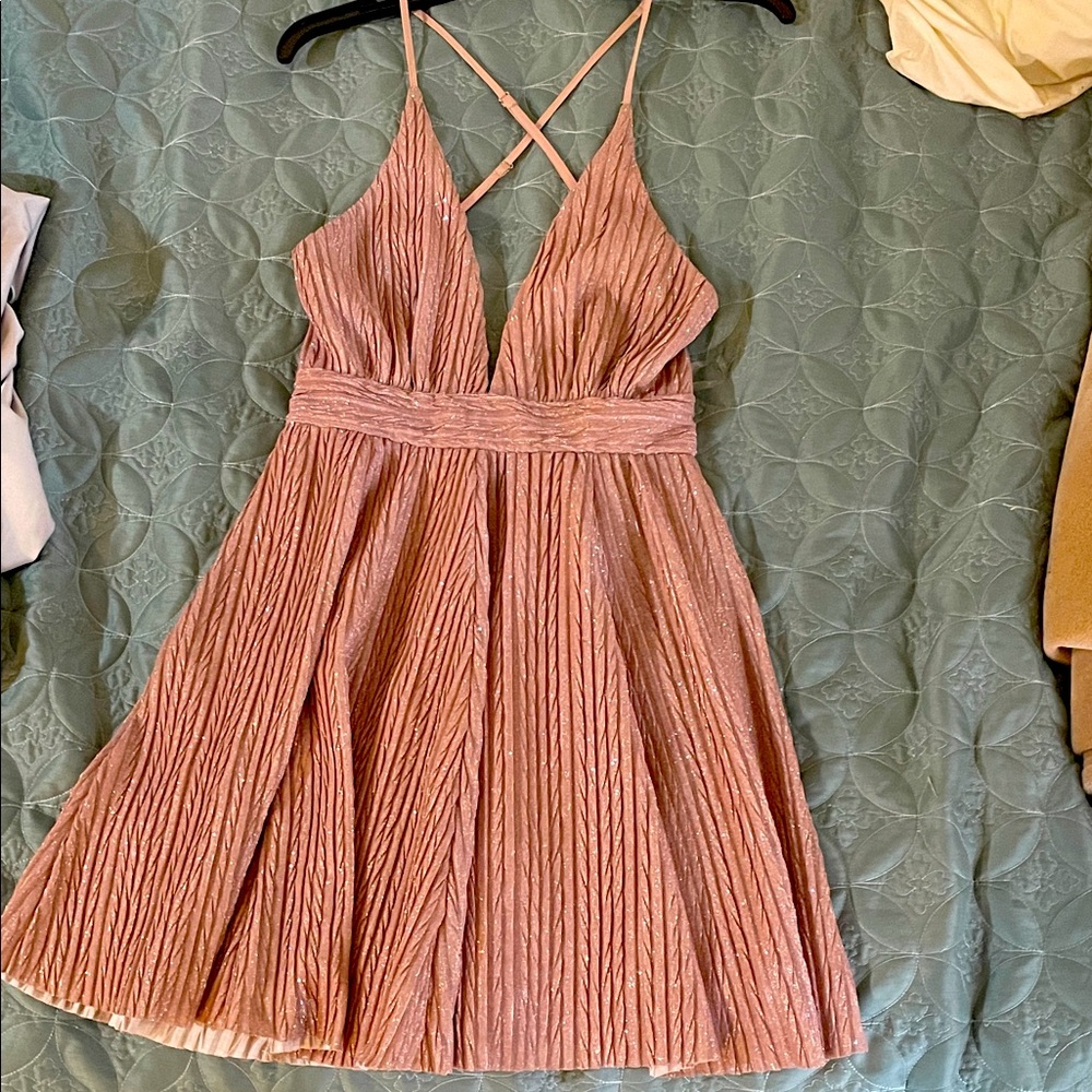 Formal dress/ Pink Lily Blush Backless Dress